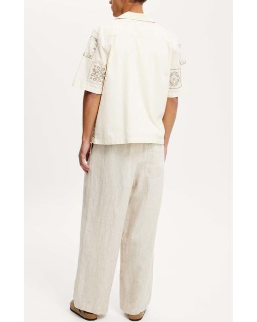Cotton On White Super Baggy Linen Pant for men