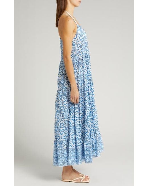 Alicia Bell Blue Hope Cotton Cover-Up Maxi Dress