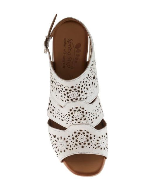 Spring Step White Plasma Ankle Strap Sandal