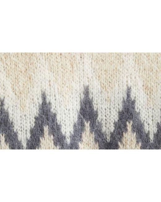 Eleventy Natural Fair Isle Alpaca & Mohair Blend Turtleneck Sweater