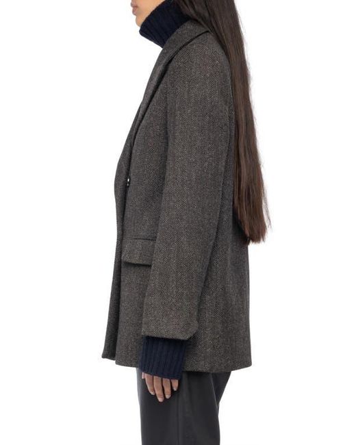 Zadig & Voltaire Black Miew Chevron Double Breasted Wool Blend Blazer