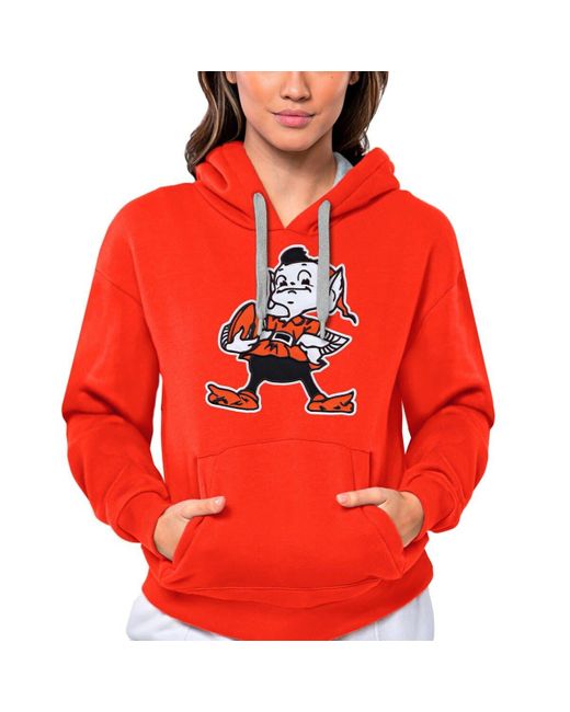 Antigua Red Cleveland Browns Victory Logo Pullover Hoodie At Nordstrom