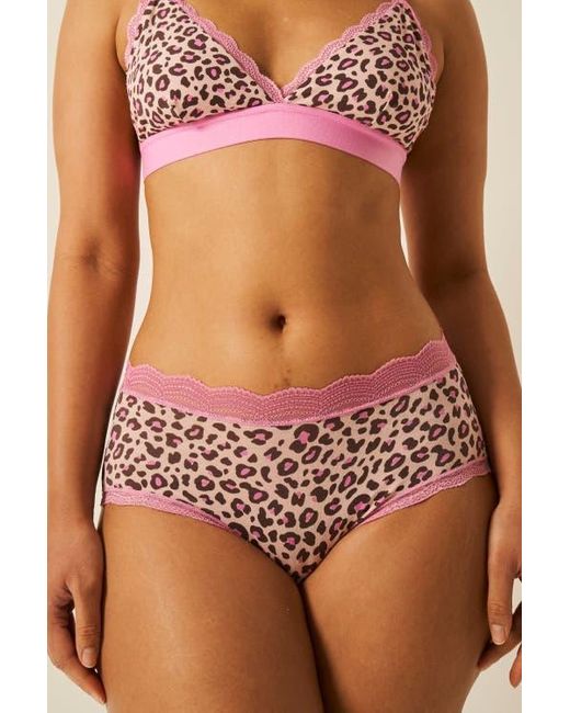 Stripe & Stare Pink High Rise Knicker Four Pack