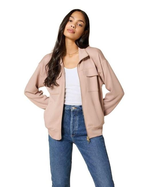 Softies Blue Dreamtech Double Zip Bomber Jacket