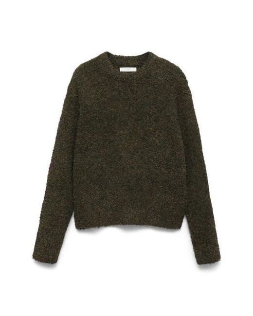 Mango Green Bouclé Sweater