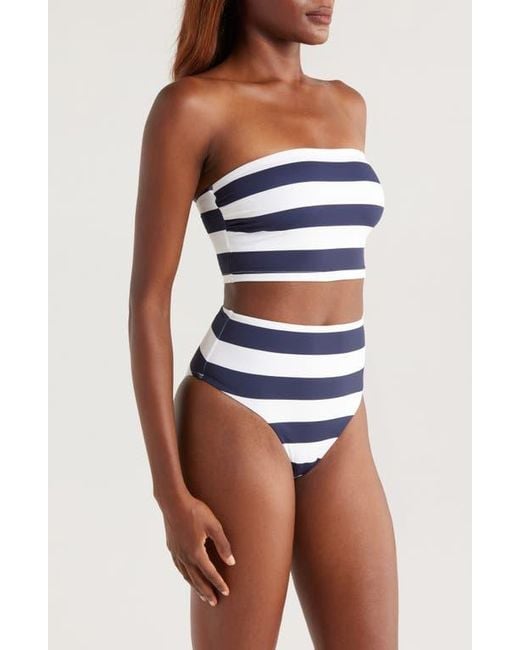Bondi Born Women's Blue Stella Stripe Strapless Bikini Top