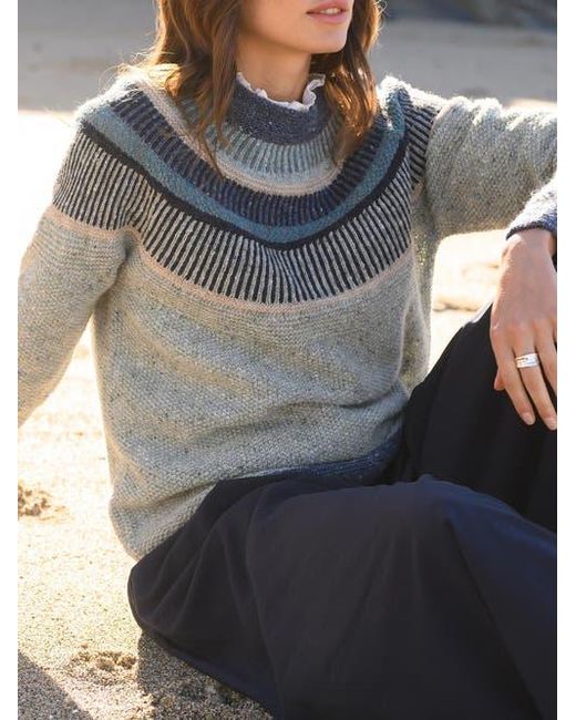 Celtic & Co. Blue Statement Donegal Wool Sweater