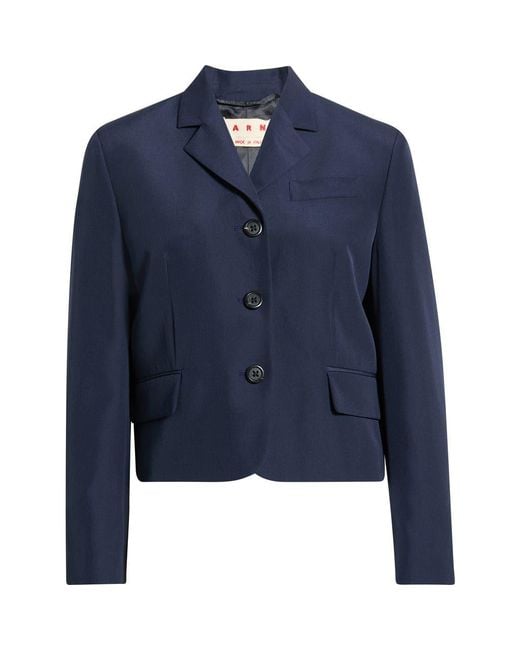 Marni Blue Techno Wool Blend Jacket