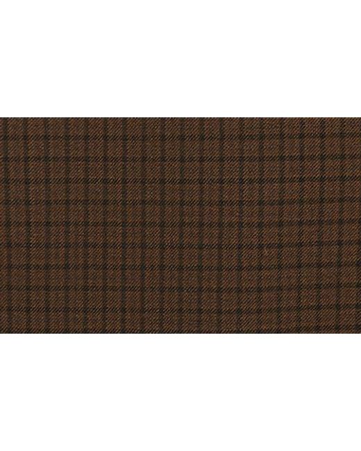 Acne Brown Inashy Check Stretch Wool Pencil Skirt