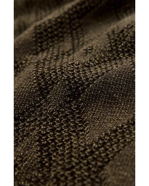 John Varvatos Brown Brycen Broken Argyle Organic Cotton Sweater for men