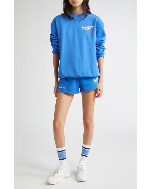 Sporty & Rich Blue Dodgers Serif Disco Graphic Sweat Shorts