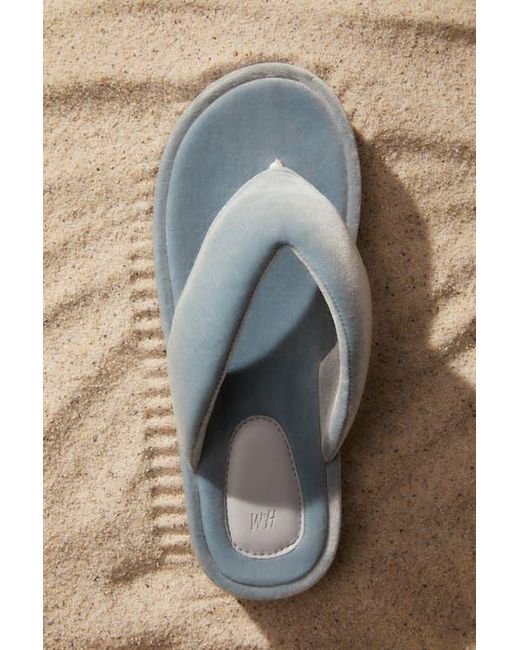 H&M Blue Velour Flip-Flops