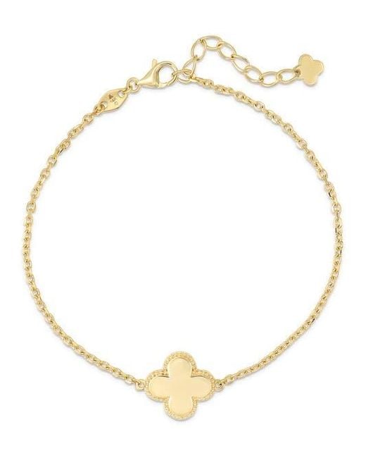 DEVATA Metallic Clover Charm Chain Bracelet