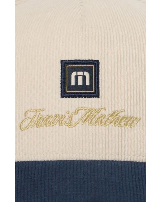 Travis Mathew White Hidden Royalty Snapback Baseball Cap for men