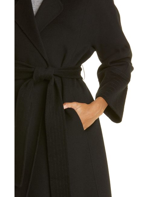 wrap trench coat in double face wool cashmere