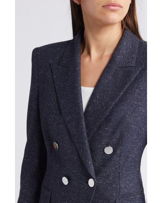 Boss Blue Jia Double Breasted Wool Blend Blazer