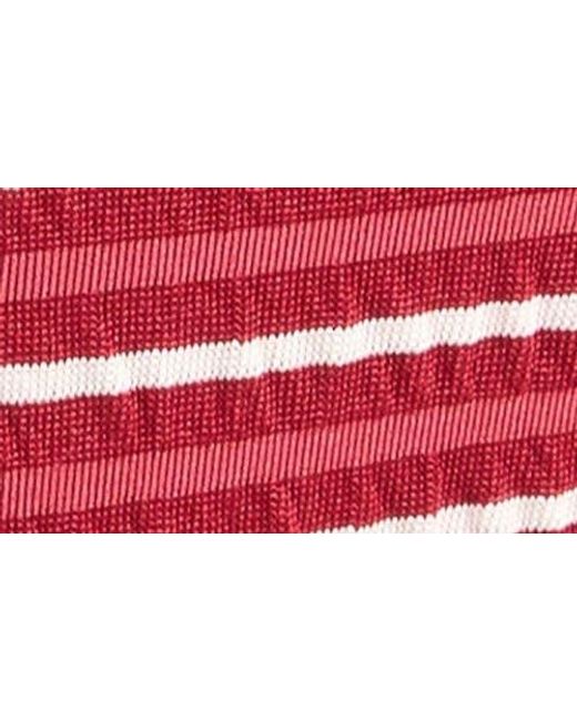 PacSun Red Emily Stripe High Leg Scoop Bikini Bottoms