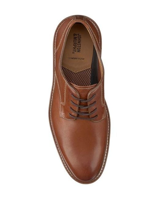 Johnston & Murphy Brown Upton Plain Toe Derby for men