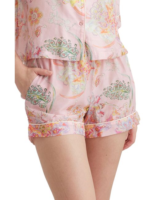 Papinelle Red Coco Floral Cotton & Silk Short Pajamas