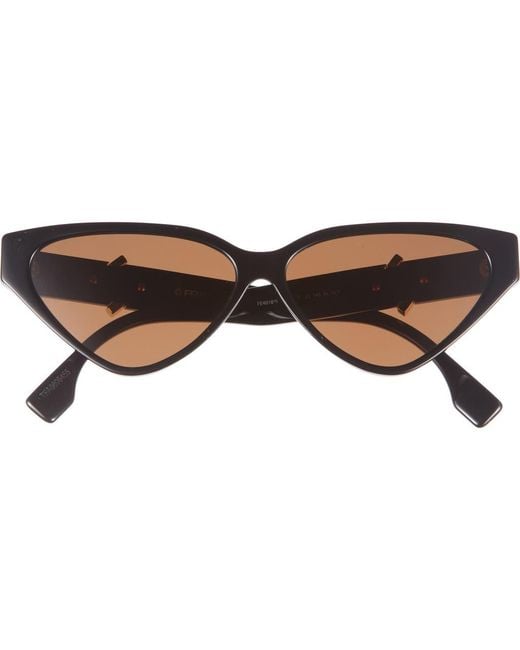 Fendi Ff Diamonds 57Mm Cat Eye Sunglasses in Brown | Lyst