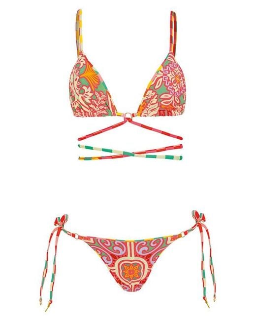 Maaji Orange Golden Gambit Oahu Reversible Side Tie Bikini Bottoms