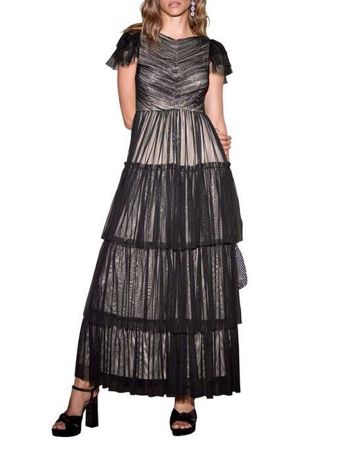 chinese dress ladies Lace Insert Scuba Velvet Dress Black – Roland Mouret