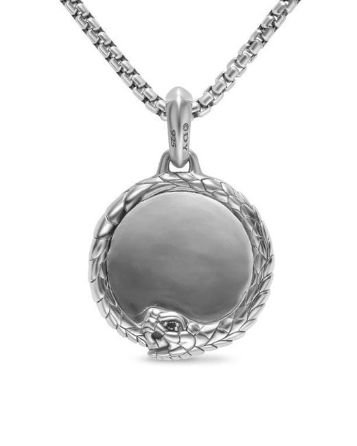 David Yurman Black Ouroboros Amulet With Diamonds