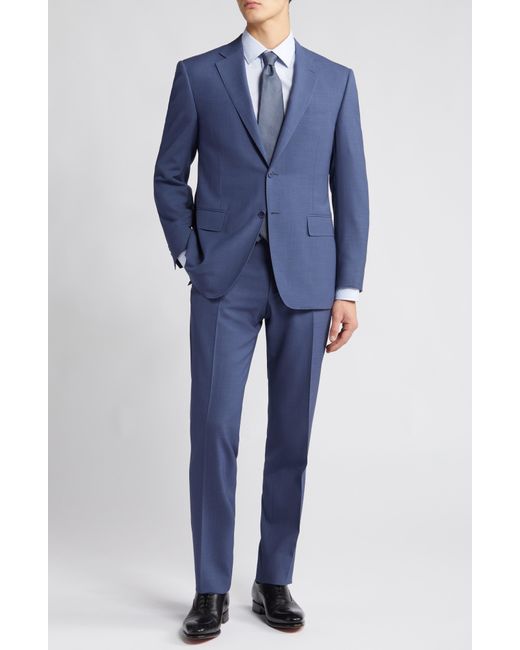 Canali Blue Siena Regular Fit Solid Wool Suit At Nordstrom for men