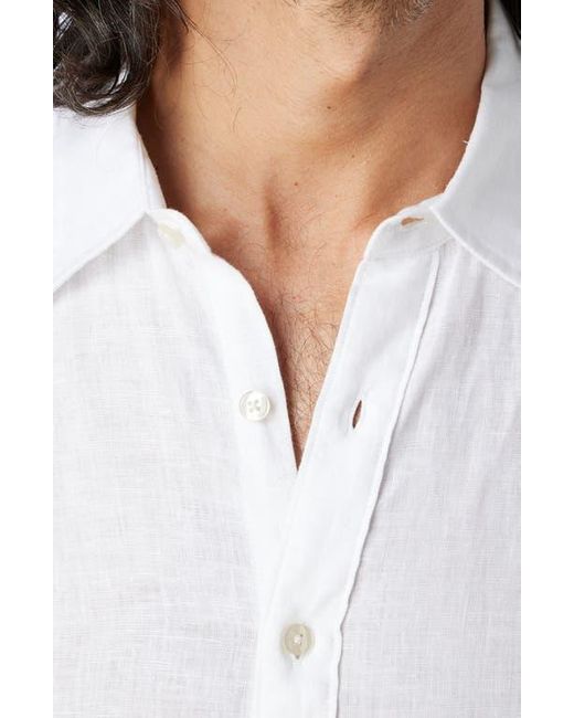 Fair Harbor White Island Linen Blend Button-Up Shirt for men