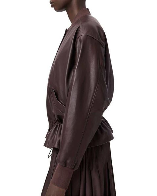 AllSaints Brown Sofi Leather Bomber Jacket