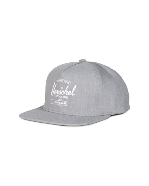 Herschel Supply Co. Gray Whaler Snapback Baseball Cap for men