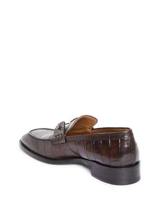 Christian Louboutin Brown Chambelimoc Croc Embossed Loafer for men
