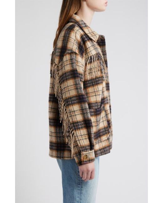 Thread & Supply Brown Fringe Plaid Shacket