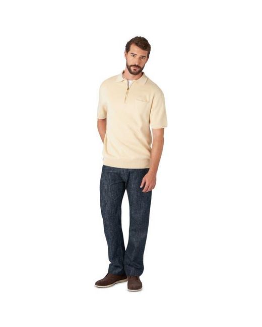 Fortela Brown Laight 3/4 Zip Short Sleeve Polo for men