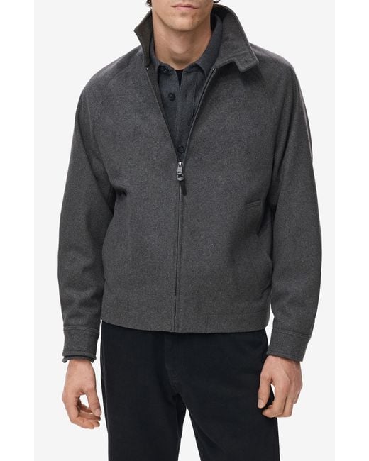 Mango Gray Wool Blend Melton Jacket for men