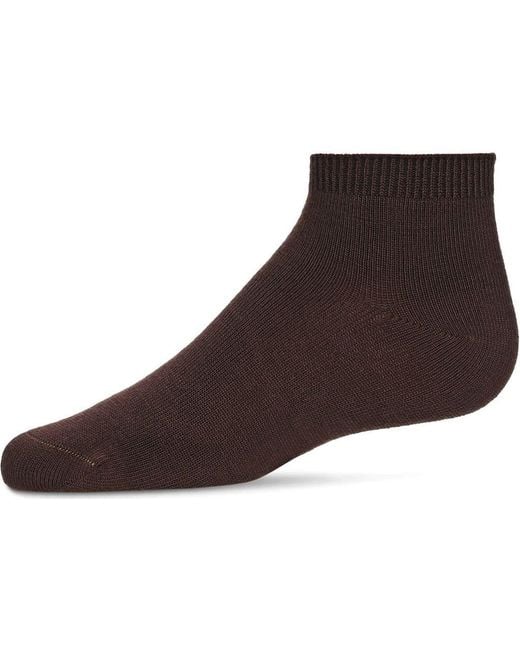 Memoi Brown Basic Silky-Soft Gauge Ankle Sock