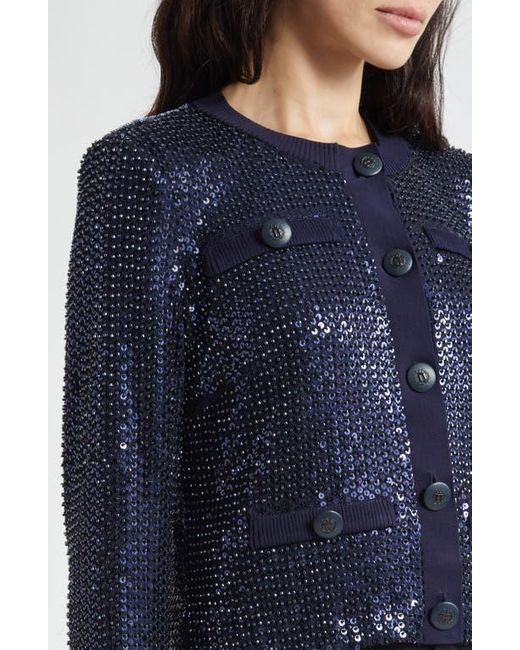 Ramy Brook Blue Anna Sequin Jacket