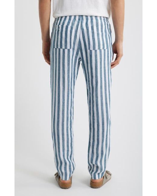 Alex Crane Blue Bo Linen Drawstring Pants for men