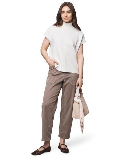 Splendid White Winslow Mock Neck Pullover