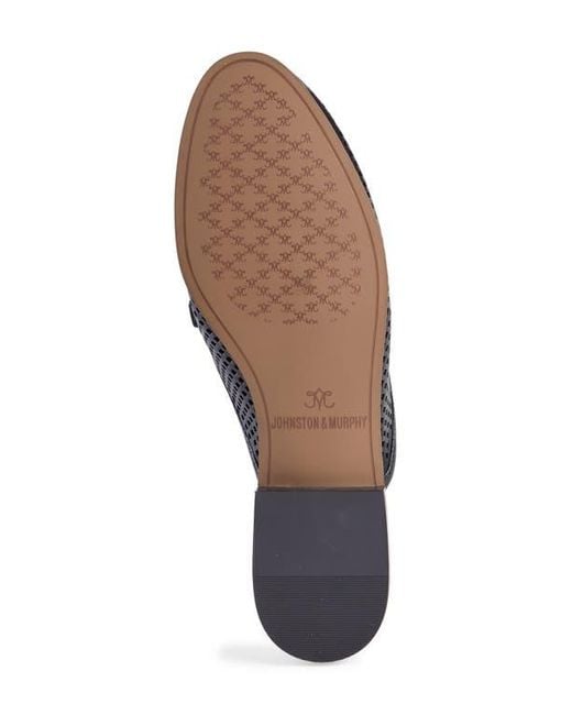 Johnston & Murphy Black Ali Perforated Bit Mule