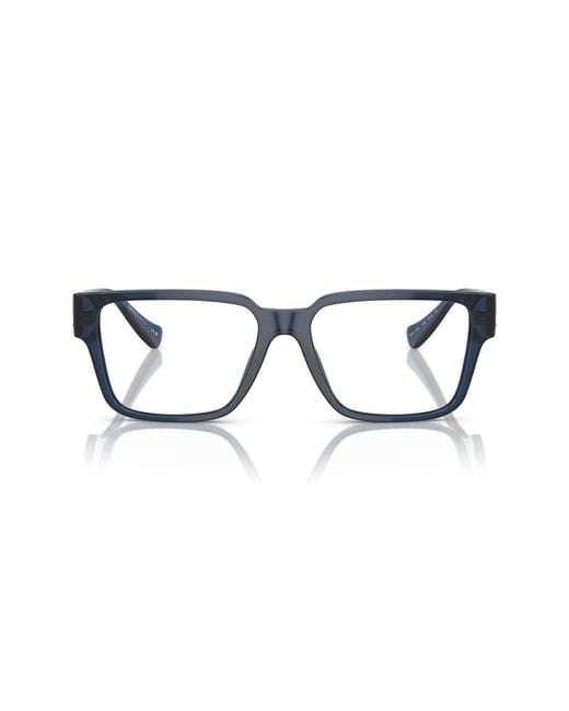 Versace Blue 55Mm Rectangular Optical Glasses for men