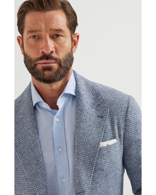 Brunello Cucinelli Blue Check Deconstructed Blazer for men