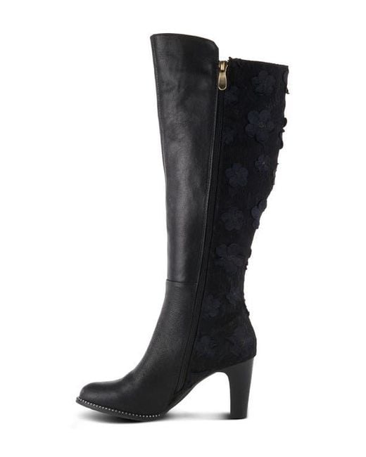 Spring Step Black Rozena Knee High Boot