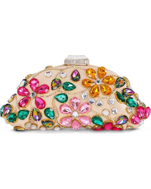 Badgley Mischka Multicolor Jem Crystal Floral Clutch