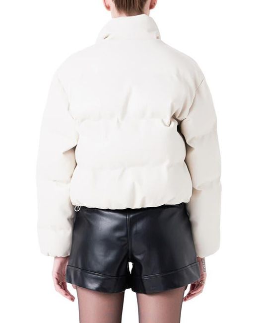 Grey Lab White Crop Puffer Jacket