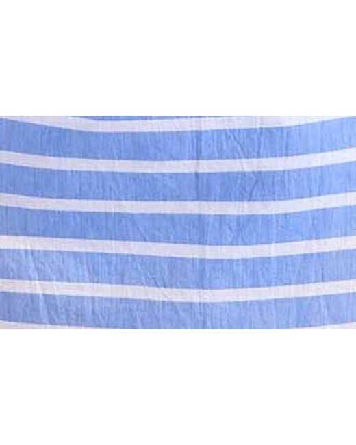 Tommy Bahama Blue Coastline Stripe Long Sleeve Cover-Up Boyfriend Shirt