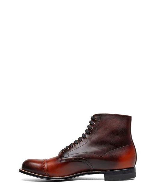 Stacy Adams Brown Madison Cap Toe Lace Up Boot for men