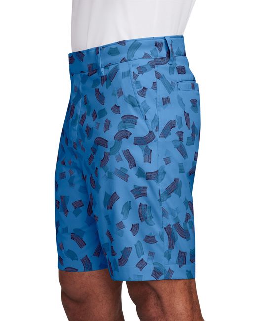 Nike Blue Dri-fit Print Flat Front Golf Shorts for men