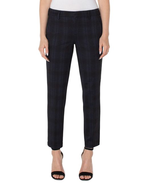 Liverpool Los Angeles Blue Kelsey Shadow Plaid Trousers