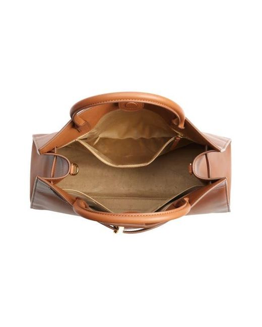 Veronica Beard Brown Large Dash Leather Tote